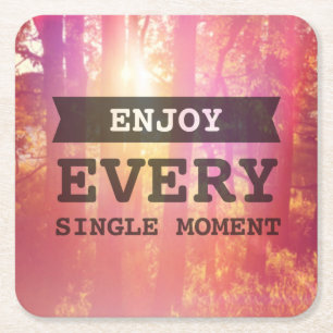 Posavasos Cuadrado De Papel Disfruta Cada Momento