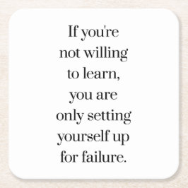 Posavasos Cuadrado De Papel Dispuesto A Aprender Papel Adulador