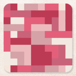Posavasos Cuadrado De Papel Diversos tonos de abstracto rojo