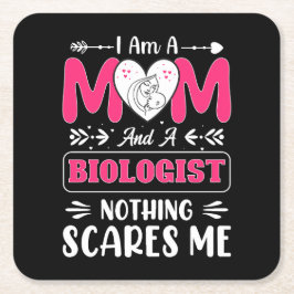 Posavasos Cuadrado De Papel Divertida Bióloga Mamá, Bióloga Mamá Divertida
