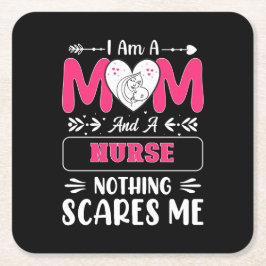 Posavasos Cuadrado De Papel Divertidas Enfermeras Mamá, Enfermeras Citas graci
