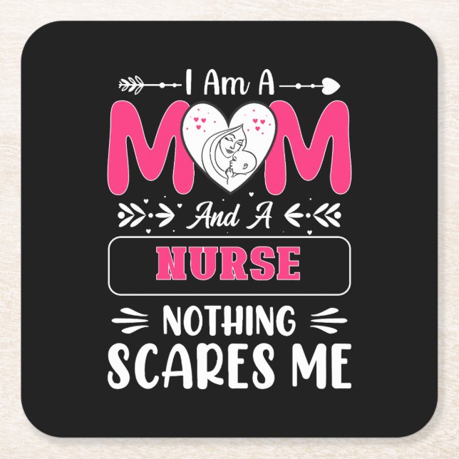 Posavasos Cuadrado De Papel Divertidas Enfermeras Mamá, Enfermeras Citas graci (Anverso)