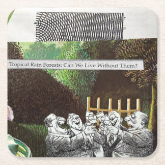 Posavasos Cuadrado De Papel Divertido Chiste de sátira política Cambio climáti