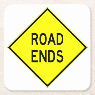 Posavasos Cuadrado De Papel Divertido clásico de carreteras termina con el jue