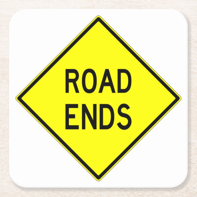 Posavasos Cuadrado De Papel Divertido clásico de carreteras termina con el jue (Anverso)