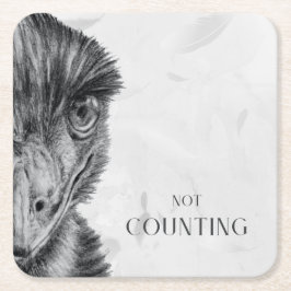 Posavasos Cuadrado De Papel Divertido Coaster de Emú | Sin Contar
