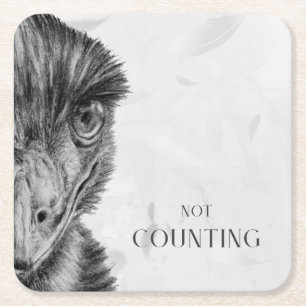 Posavasos Cuadrado De Papel Divertido Coaster de Emú   Sin Contar