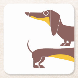 Posavasos Cuadrado De Papel Divertido dachshund lindo para padres de perros la