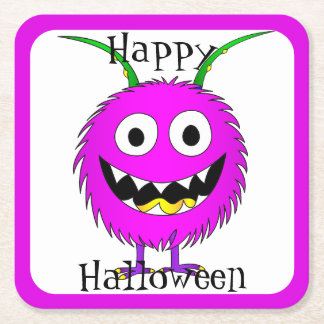 Posavasos Cuadrado De Papel Divertido, Monstruo, Halloween
