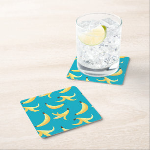 Posavasos Cuadrado De Papel Divertidos Favoritos de Fiesta de Plátano Retro Ed