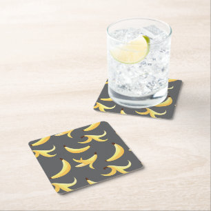 Posavasos Cuadrado De Papel Divertidos Favoritos de Fiesta de Plátano Retro Ed