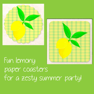 Posavasos Cuadrado De Papel Diviértete País Amarillo Verde Check Limón