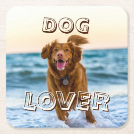 Posavasos Cuadrado De Papel Dog Pet Love Drinks Party Coaster
