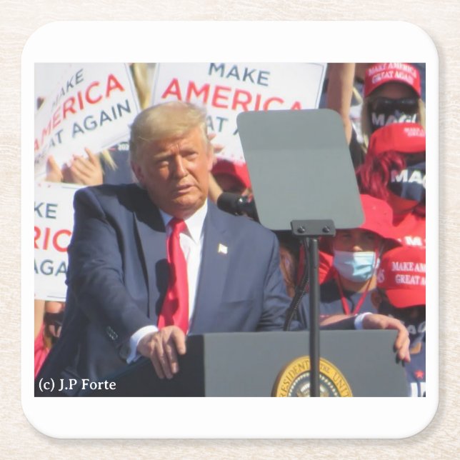 Posavasos Cuadrado De Papel Donald Trump   (Anverso)