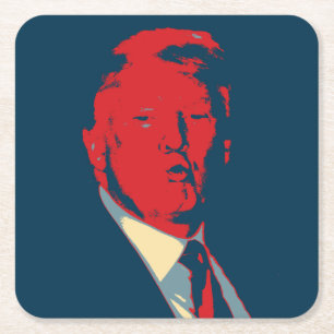 Posavasos Cuadrado De Papel Donald Trump