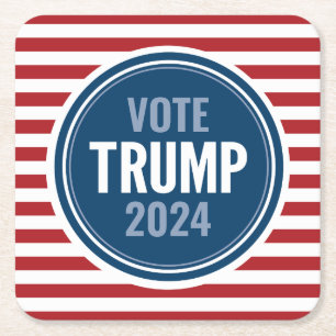 Posavasos Cuadrado De Papel Donald Trump - Presidente 2024