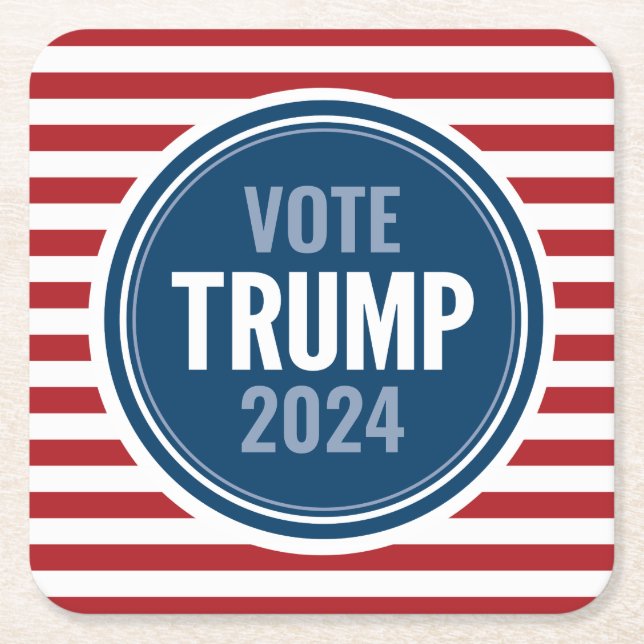 Posavasos Cuadrado De Papel Donald Trump - Presidente 2024 (Anverso)