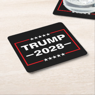 Posavasos Cuadrado De Papel Donald Trump, presidente de 2028