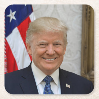 Posavasos Cuadrado De Papel Donald Trump Presidente de los Estados Unidos Casa