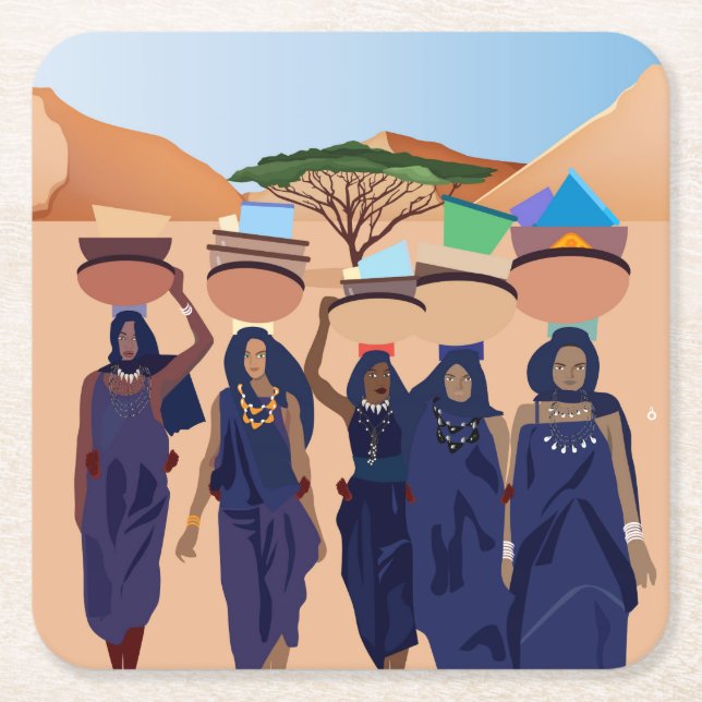 Posavasos Cuadrado De Papel Dónde están los bebés (Anverso)