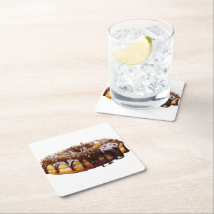 Posavasos Cuadrado De Papel Donut decadente de SlipperyJoe's cubierto de grues