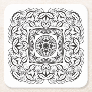 Posavasos Cuadrado De Papel Doodle cuadrado decorativo hermoso