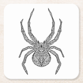 Posavasos Cuadrado De Papel Doodle de la araña