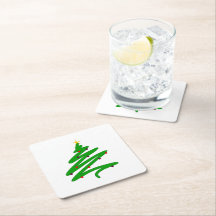 Doodle verde de árbol de Navidad Minimalista