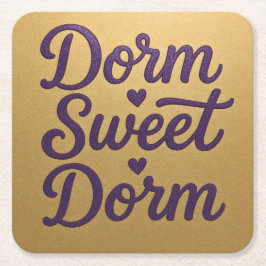 Posavasos Cuadrado De Papel Dorm Sweet Dorm Script Coaster Set