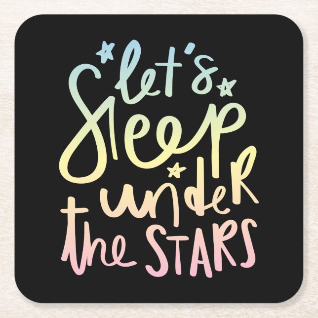 Posavasos Cuadrado De Papel Dormamos bajo las estrellas (Anverso)