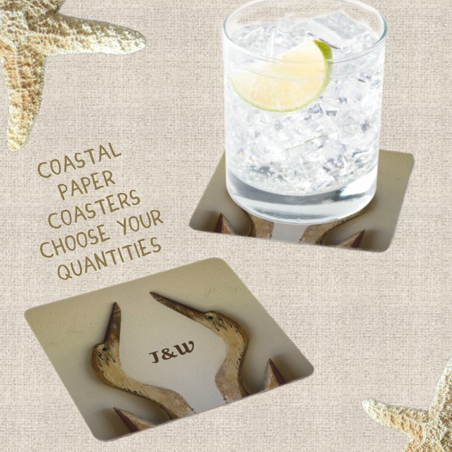 Posavasos Cuadrado De Papel Dos cuencas costeras de Hierro con Iniciales (Subido por el creador)