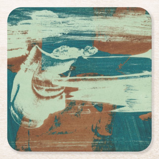 Posavasos Cuadrado De Papel Dos hacia el norte (Anverso)