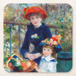 Posavasos Cuadrado De Papel Dos hermanas, Renoir