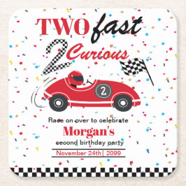 Posavasos Cuadrado De Papel Dos rápidos 2Curiosos Coches Deportivos Rojos Segu