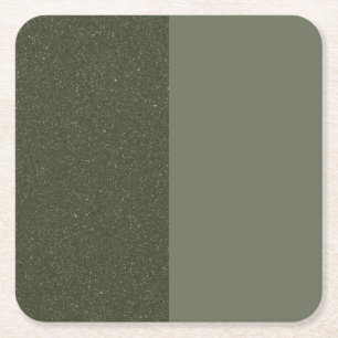 Posavasos Cuadrado De Papel Dos Tonos Minimalista Verde Musgo - Posavasos de P