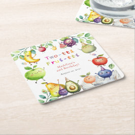 Posavasos Cuadrado De Papel Dos tti Frutti Cute Fruits Segundo Fiesta de cumpl