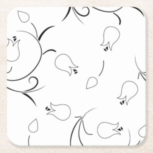Posavasos Cuadrado De Papel Dot, escayola de papel gris