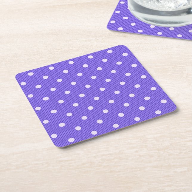 Posavasos Cuadrado De Papel Dotty Delight Purple (En perspectiva)