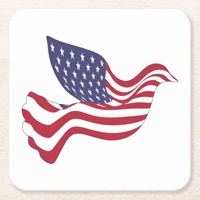 POSAVASOS CUADRADO DE PAPEL DOVE DE PAZ ESTADOUNIDENSE (Anverso)