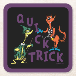 Posavasos Cuadrado De Papel Dr. Seuss Gráfico de Halloween de Truco Rápido
