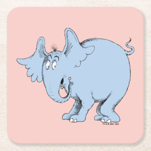 Posavasos Cuadrado De Papel Dr. Seuss Horton escucha a Quién