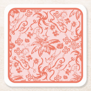 Posavasos Cuadrado De Papel Dr. Seuss   Patrón floral del Día de la Madre