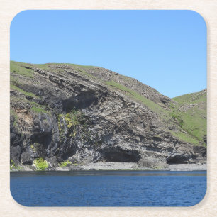 Posavasos Cuadrado De Papel Dragon Face Rock Cliffs Skine