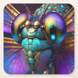 Posavasos Cuadrado De Papel Dragonfly Dreaming Moonstone