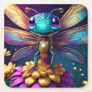 Posavasos Cuadrado De Papel Dragonfly Dreaming Zephyr