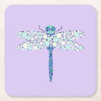 Posavasos Cuadrado De Papel Dragonfly In Dots