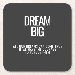 Posavasos Cuadrado De Papel Dream Big Coaster
