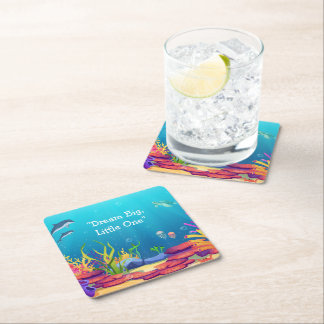 Posavasos Cuadrado De Papel Dream Big Little One Square Coasters