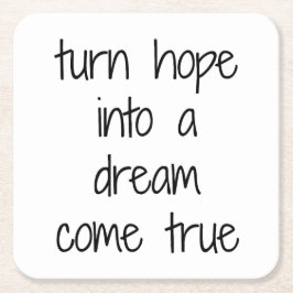 Posavasos Cuadrado De Papel Dream Come True Paper Coaster