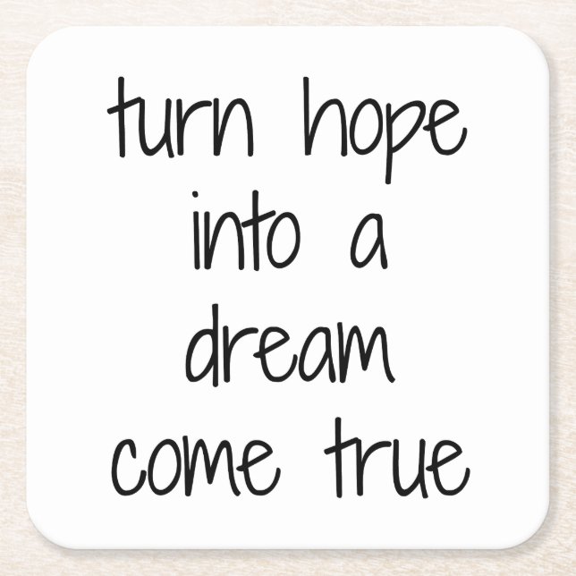 Posavasos Cuadrado De Papel Dream Come True Paper Coaster (Anverso)